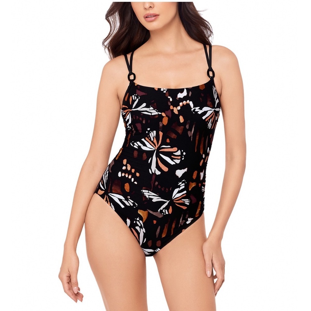 Magicsuit Chrysalis Georgie One Piece Swimsuit Black Multi Butterfly Size 12 NEW